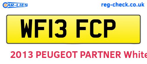 WF13FCP are the vehicle registration plates.