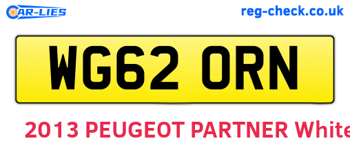 WG62ORN are the vehicle registration plates.