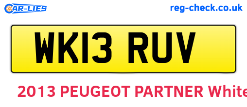 WK13RUV are the vehicle registration plates.