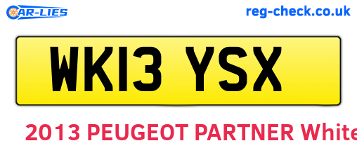 WK13YSX are the vehicle registration plates.
