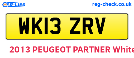 WK13ZRV are the vehicle registration plates.