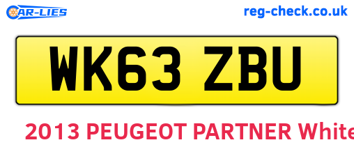 WK63ZBU are the vehicle registration plates.