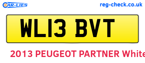 WL13BVT are the vehicle registration plates.