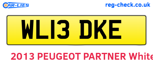 WL13DKE are the vehicle registration plates.