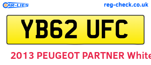 YB62UFC are the vehicle registration plates.