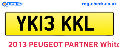 YK13KKL are the vehicle registration plates.