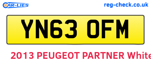 YN63OFM are the vehicle registration plates.