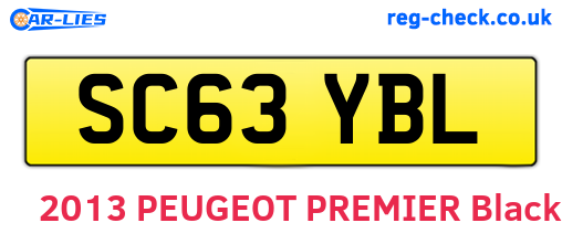 SC63YBL are the vehicle registration plates.