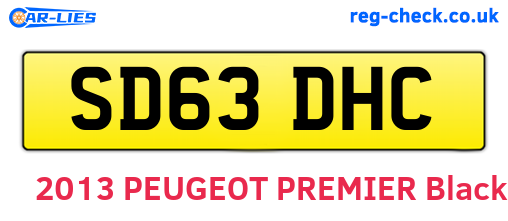 SD63DHC are the vehicle registration plates.