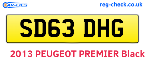 SD63DHG are the vehicle registration plates.