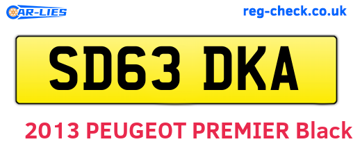 SD63DKA are the vehicle registration plates.