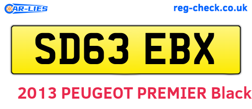 SD63EBX are the vehicle registration plates.