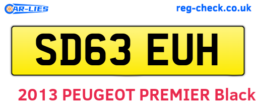 SD63EUH are the vehicle registration plates.