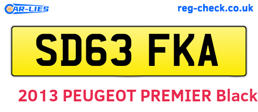 SD63FKA are the vehicle registration plates.