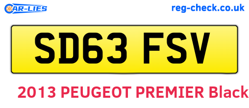 SD63FSV are the vehicle registration plates.