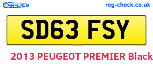SD63FSY are the vehicle registration plates.