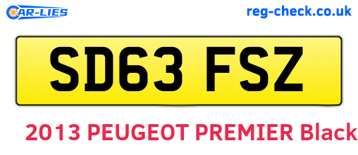 SD63FSZ are the vehicle registration plates.