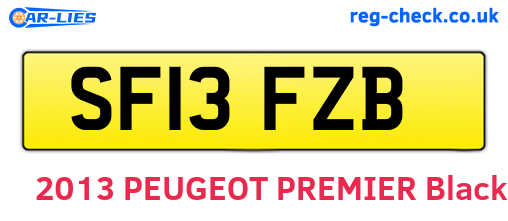 SF13FZB are the vehicle registration plates.