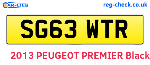SG63WTR are the vehicle registration plates.