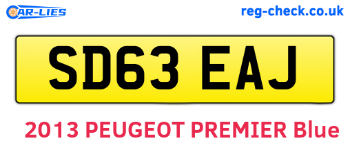 SD63EAJ are the vehicle registration plates.