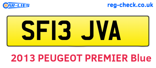 SF13JVA are the vehicle registration plates.