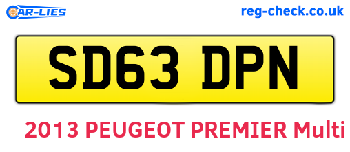 SD63DPN are the vehicle registration plates.