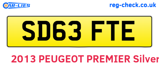 SD63FTE are the vehicle registration plates.