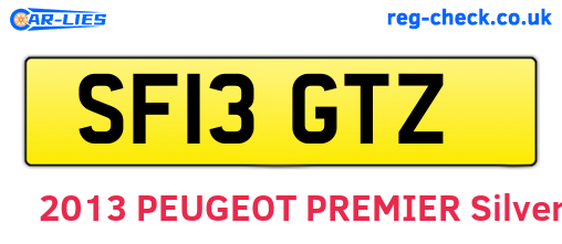 SF13GTZ are the vehicle registration plates.
