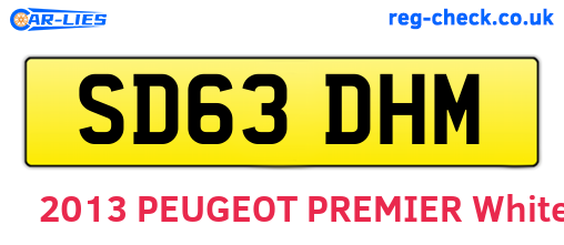 SD63DHM are the vehicle registration plates.