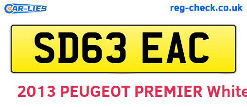 SD63EAC are the vehicle registration plates.