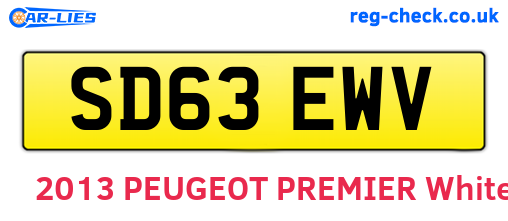 SD63EWV are the vehicle registration plates.