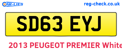 SD63EYJ are the vehicle registration plates.