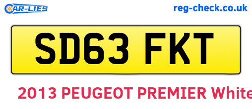 SD63FKT are the vehicle registration plates.