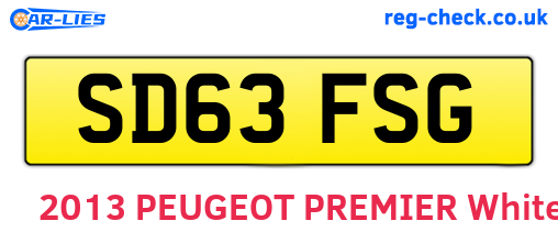 SD63FSG are the vehicle registration plates.