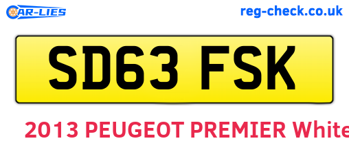 SD63FSK are the vehicle registration plates.