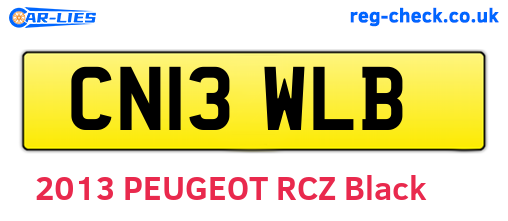 CN13WLB are the vehicle registration plates.