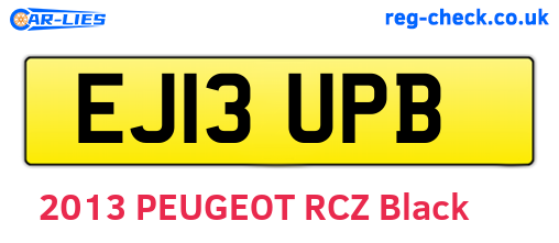 EJ13UPB are the vehicle registration plates.