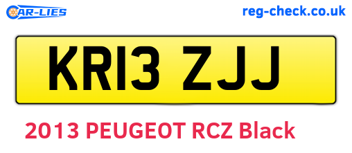 KR13ZJJ are the vehicle registration plates.