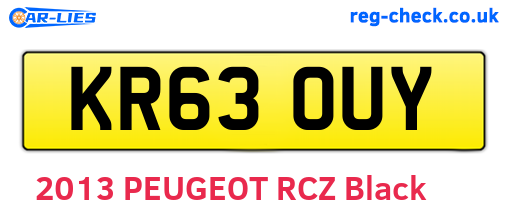 KR63OUY are the vehicle registration plates.