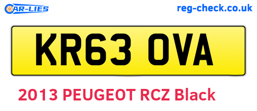KR63OVA are the vehicle registration plates.