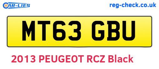 MT63GBU are the vehicle registration plates.