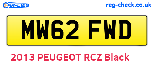 MW62FWD are the vehicle registration plates.