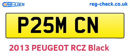 P25MCN are the vehicle registration plates.