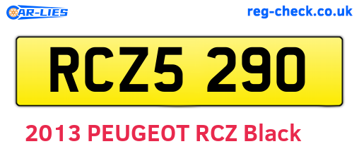 RCZ5290 are the vehicle registration plates.