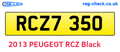 RCZ7350 are the vehicle registration plates.