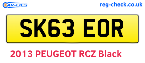 SK63EOR are the vehicle registration plates.