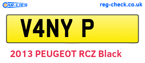 V4NYP are the vehicle registration plates.