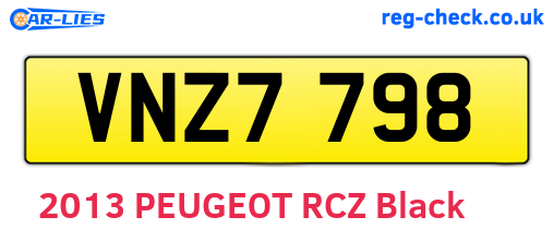 VNZ7798 are the vehicle registration plates.