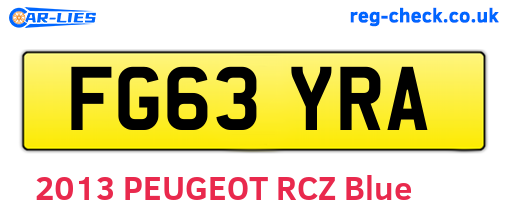 FG63YRA are the vehicle registration plates.