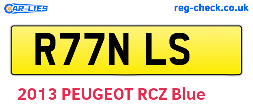 R77NLS are the vehicle registration plates.